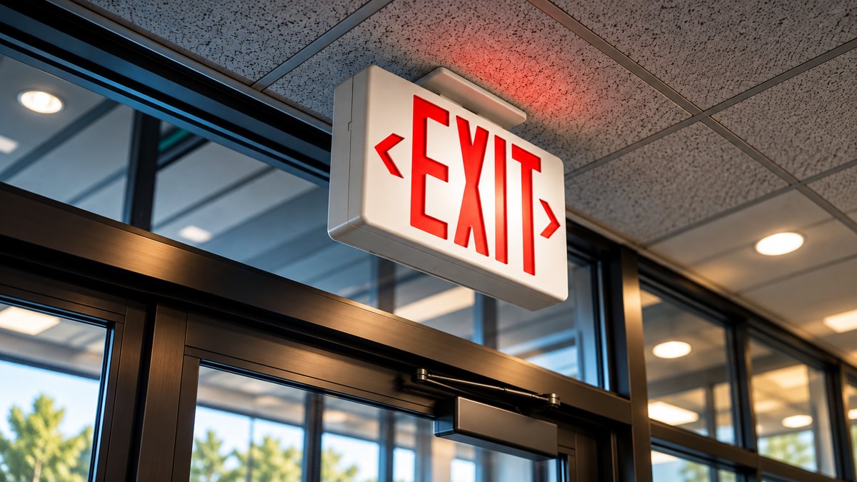 Emergency exit light fixture